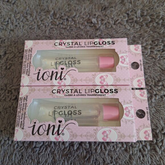 2‎ Pack IONI Crystal Lip Gloss CLEAR High Shine Mirrored Look - Picture 1 of 5
